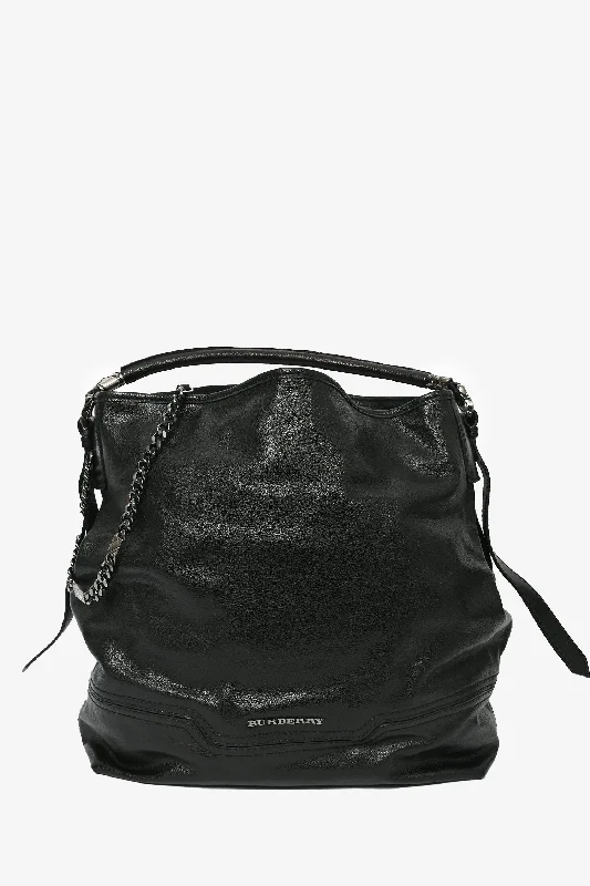 Burberry Black Leather Large 'Ashmore' Bag