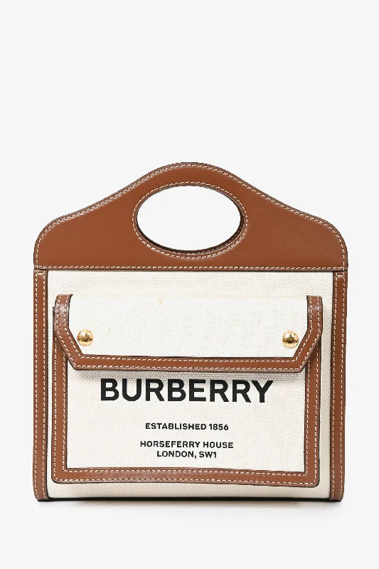 Burberry Two-Tone Canvas/Leather Mini Pocket Bag