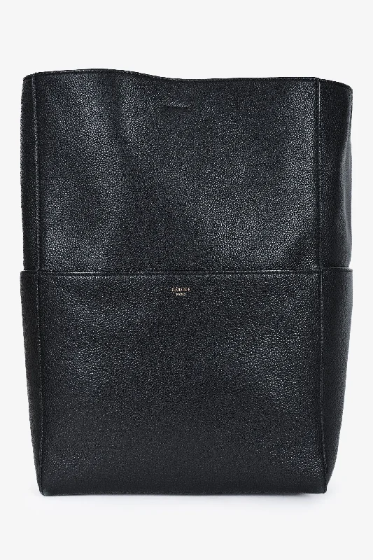 Celine Black Leather Seau Sangle Shoulder Bag