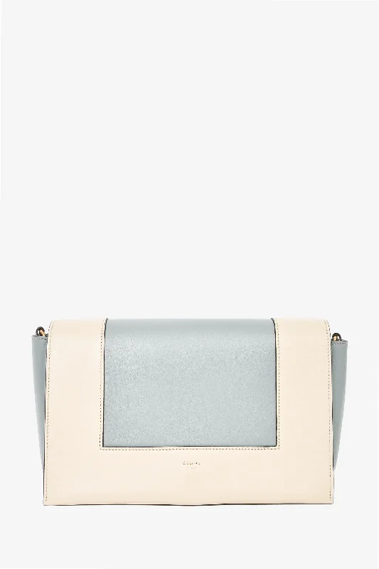 Celine Blue/Cream Leather Rectangle 'Frame' Shoulder Bag