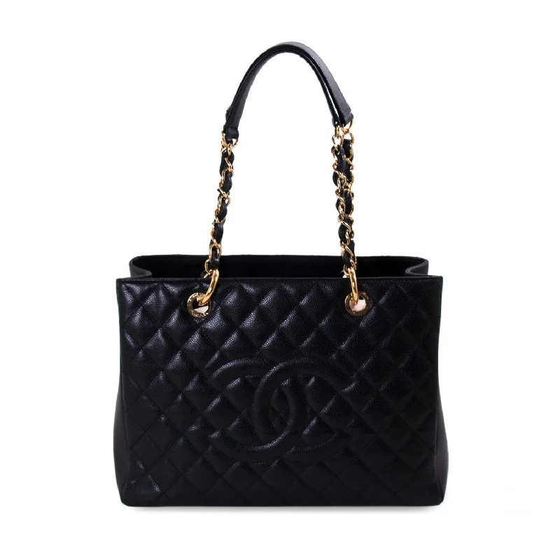 Chanel Black Caviar Grand Shopping Tote Bag