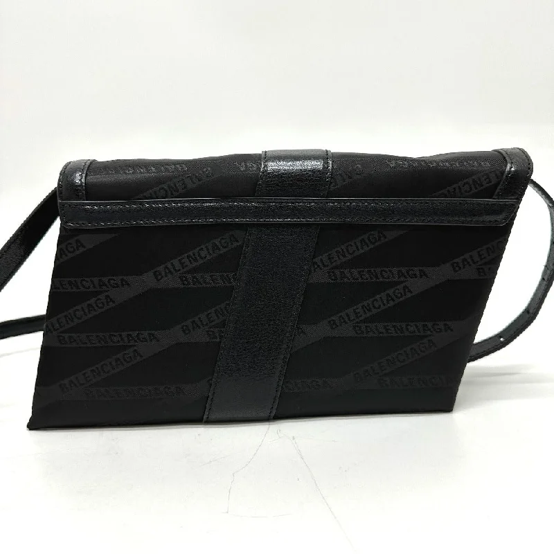 BALENCIAGA Shoulder Bag 580161 Nylon / leather black logo SHIFT BAG M Women