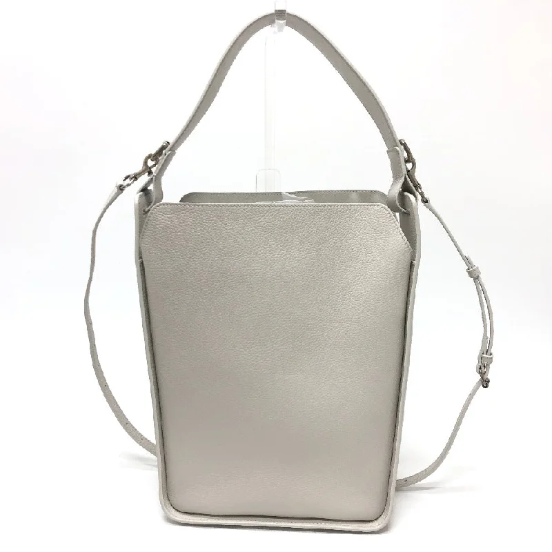 BALENCIAGA Shoulder Bag 659920 leather white North South Women