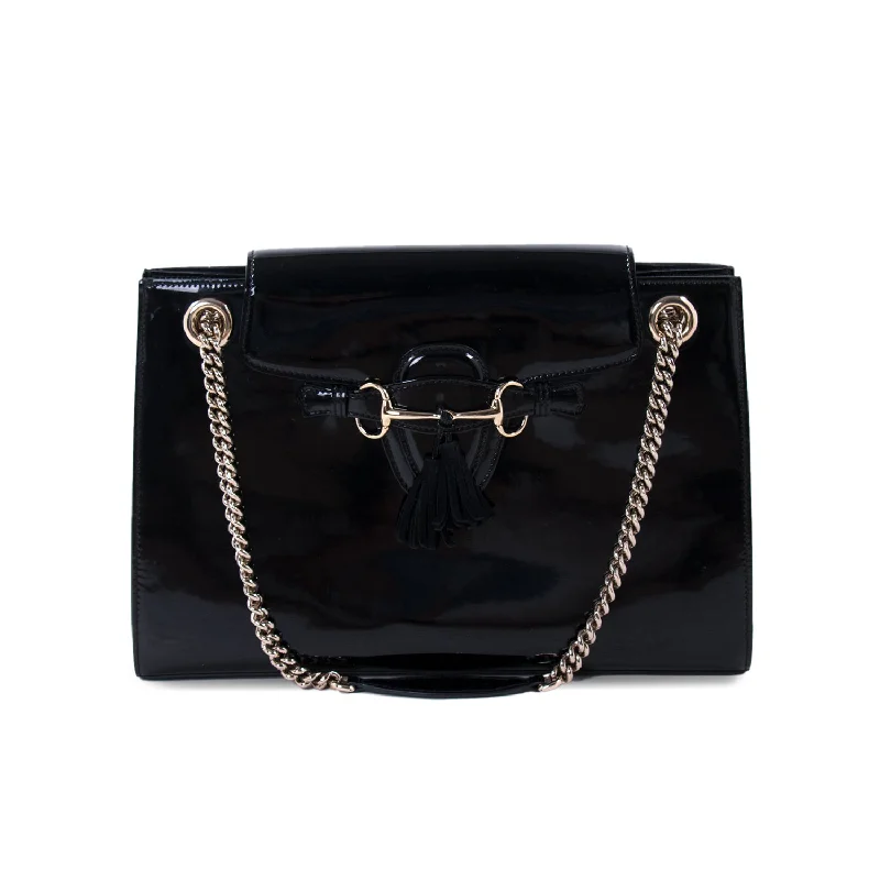 Gucci Emily Large Patent Leather Shoulder Bag