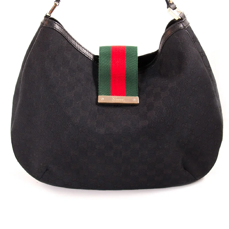 Gucci GG Black Canvas Hobo Bag