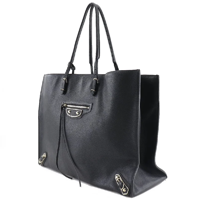 BALENCIAGA Tote Bag 387480 leather black Paper tote unisex(Unisex)