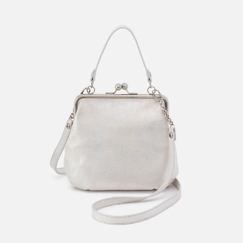 Alba Crossbody In Metallic Leather - Silver