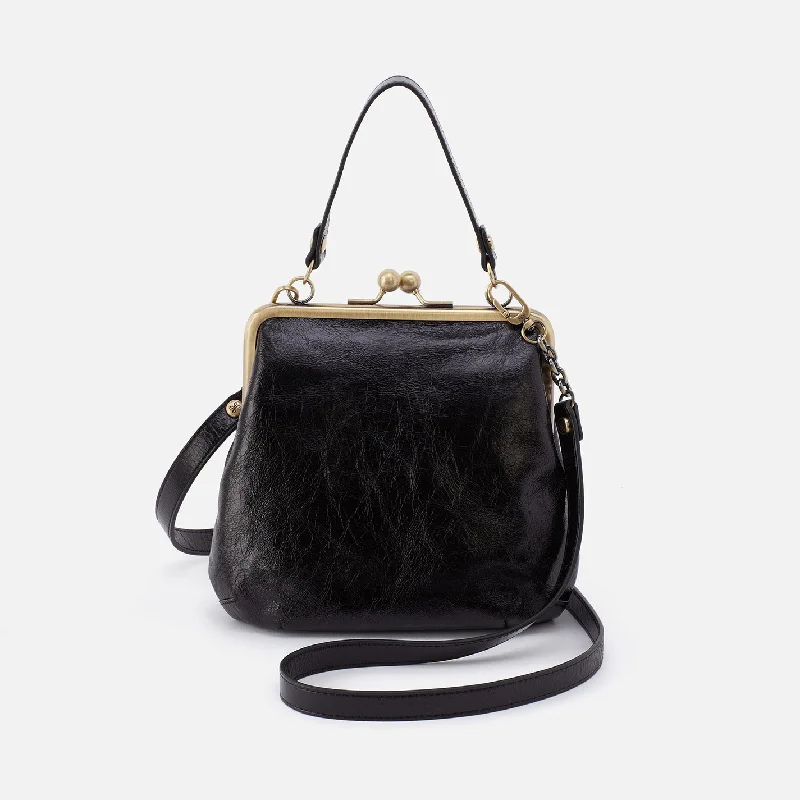 Alba Crossbody In Polished Leather - Black