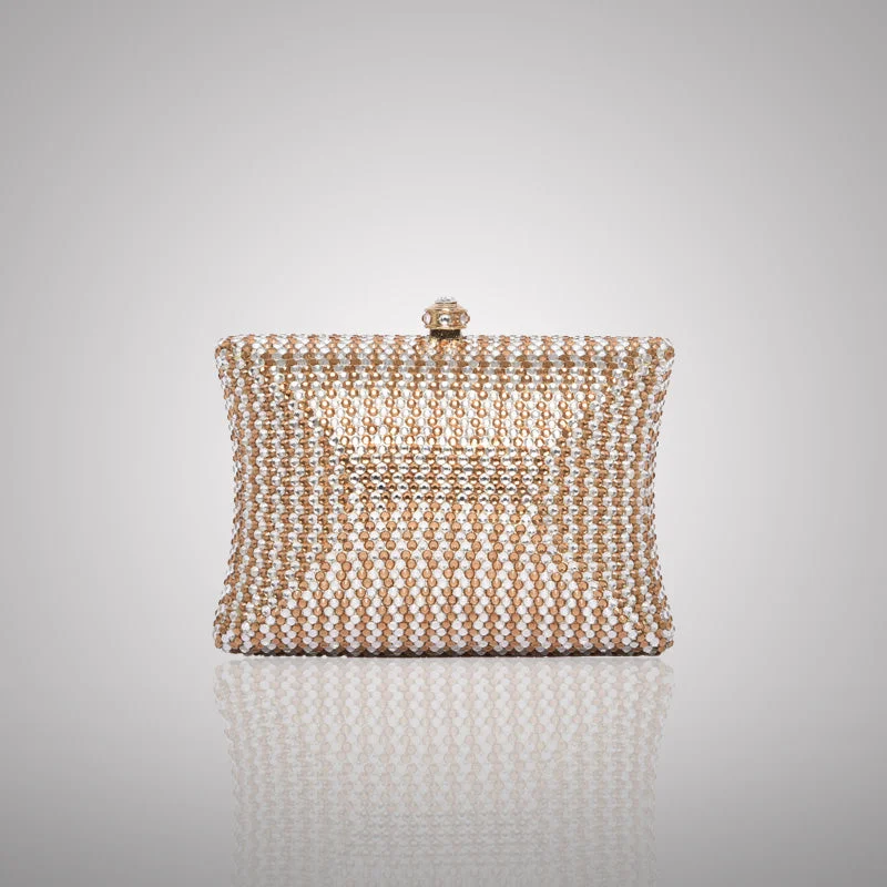 Elegant Light Rectangular Swarovski Clutch | C830