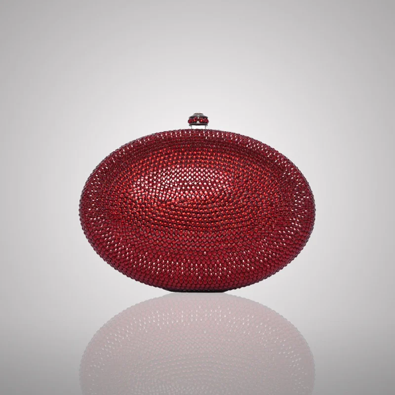 Red Oval Swarovski Clutch | C831