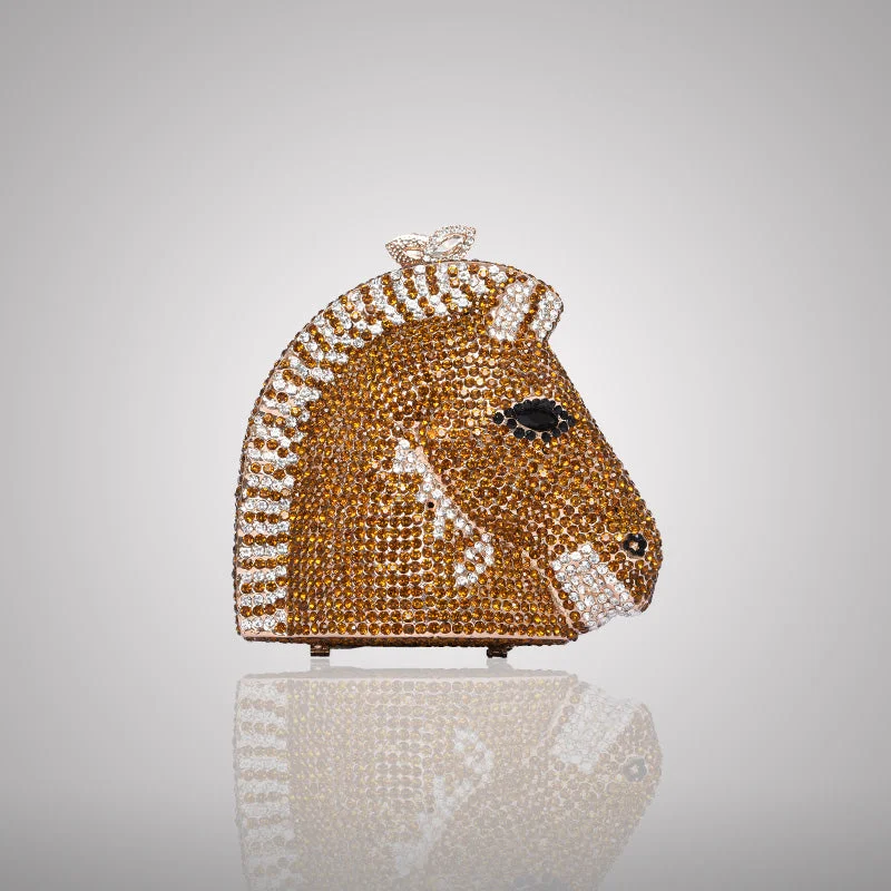 Brown Horse Swarovski Clutch | C905