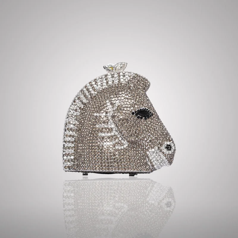 Grey Horse Swarovski Clutch | C905