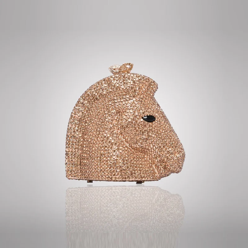 Rose Gold Horse Swarovski Clutch | C905