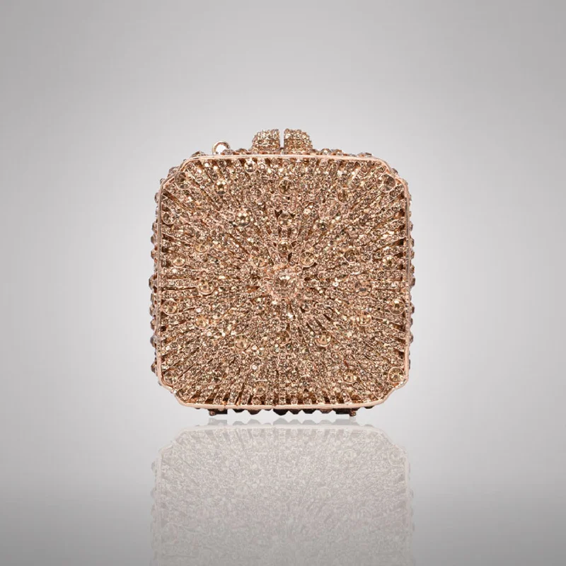 Elegant Beige Swarovski Crystal Clutch | C910