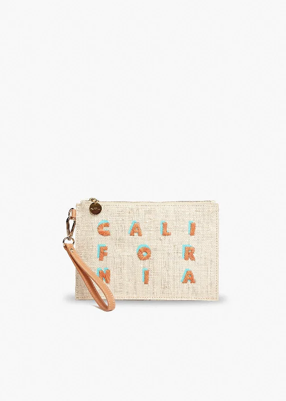 California Straw Pouch Wristlet Bag