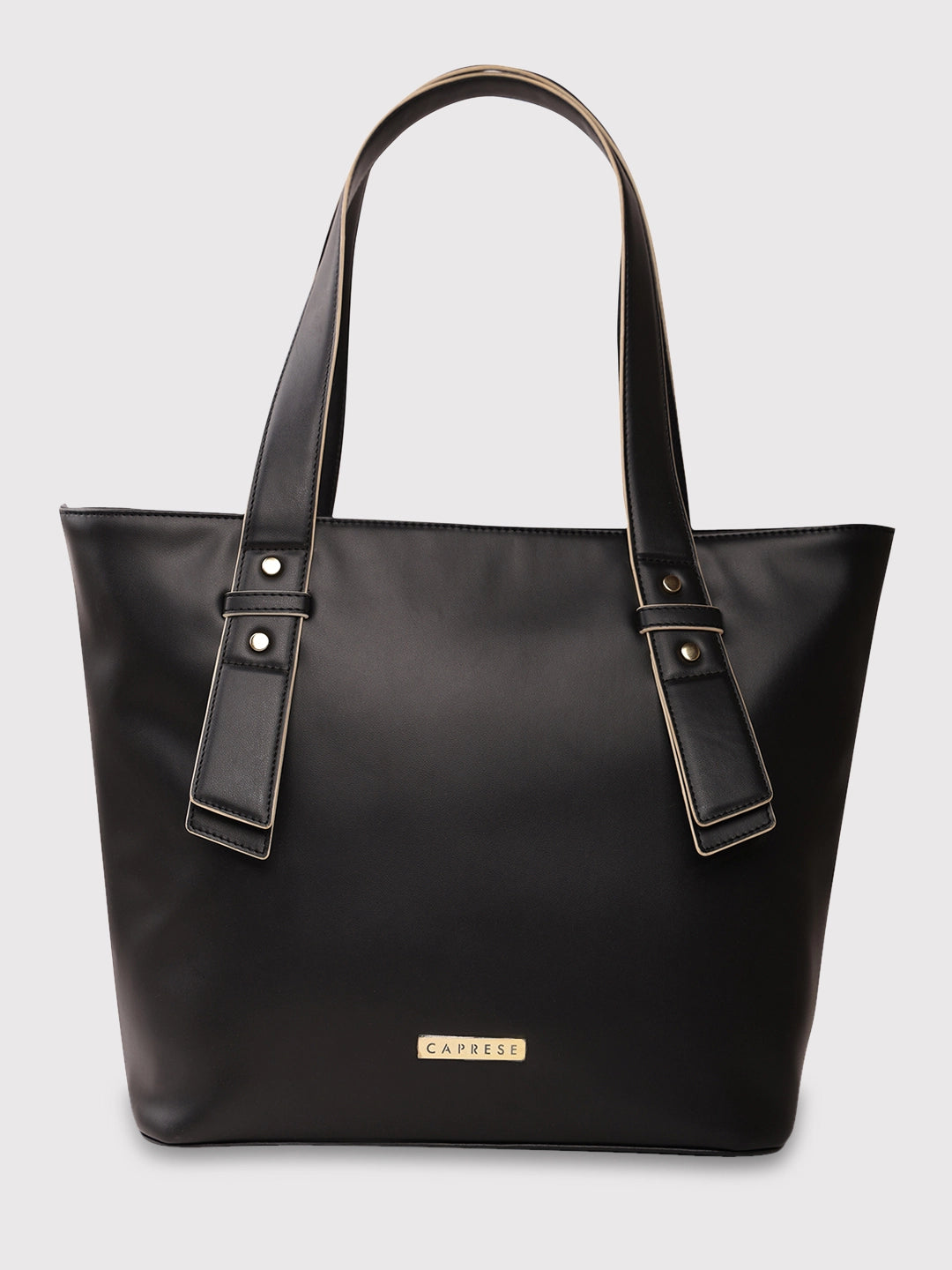 Caprese Amelia Tote Medium Solid Women'S Office Handbag Black