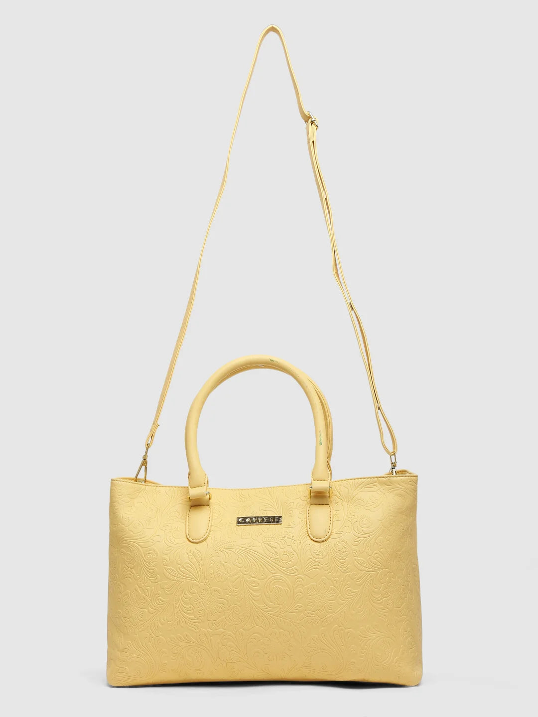 Caprese Avalon Floral Tote Medium Mellow Yellow