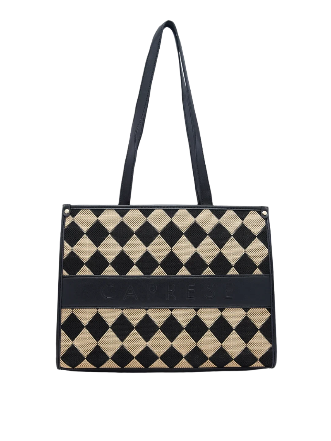 Caprese Checker Tote Medium Black