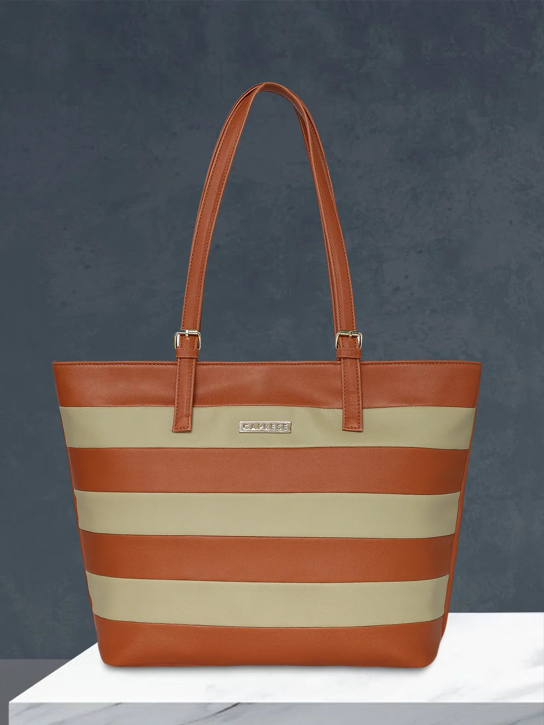 Caprese Corson Medium Tote Striped Faux Leather For Women