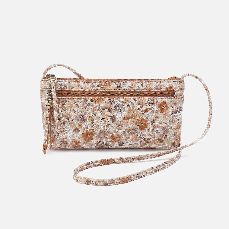 Cara Crossbody In Printed Leather - Sepia Bloom