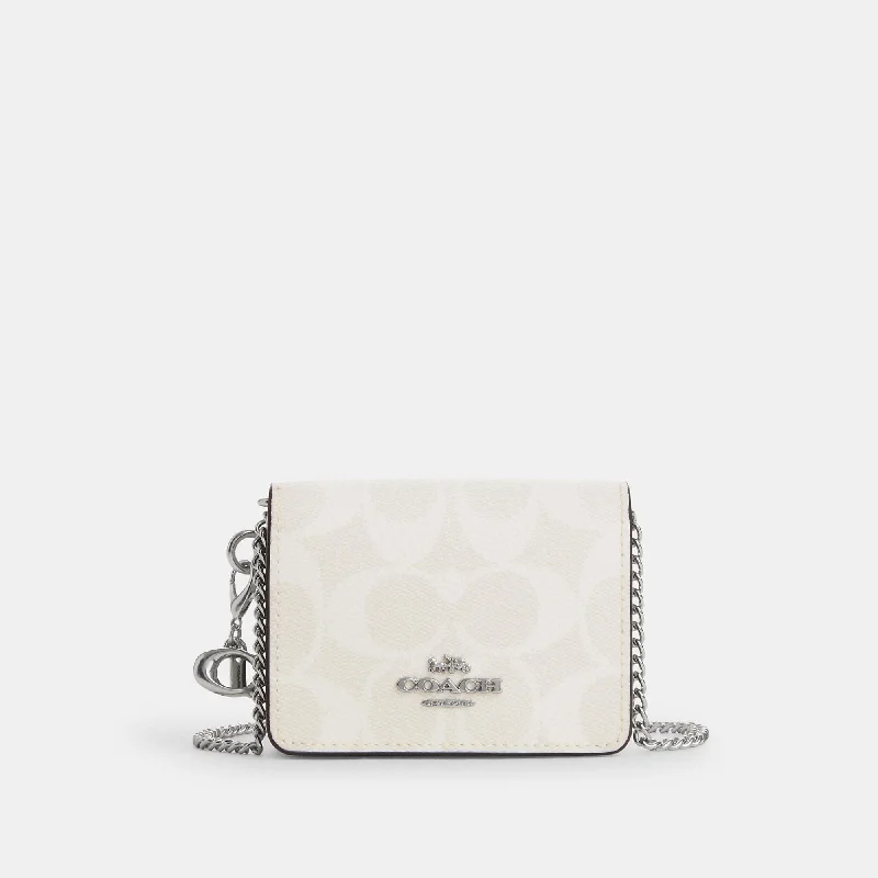 Coach Outlet Boxed Mini Wallet On A Chain In Signature Canvas