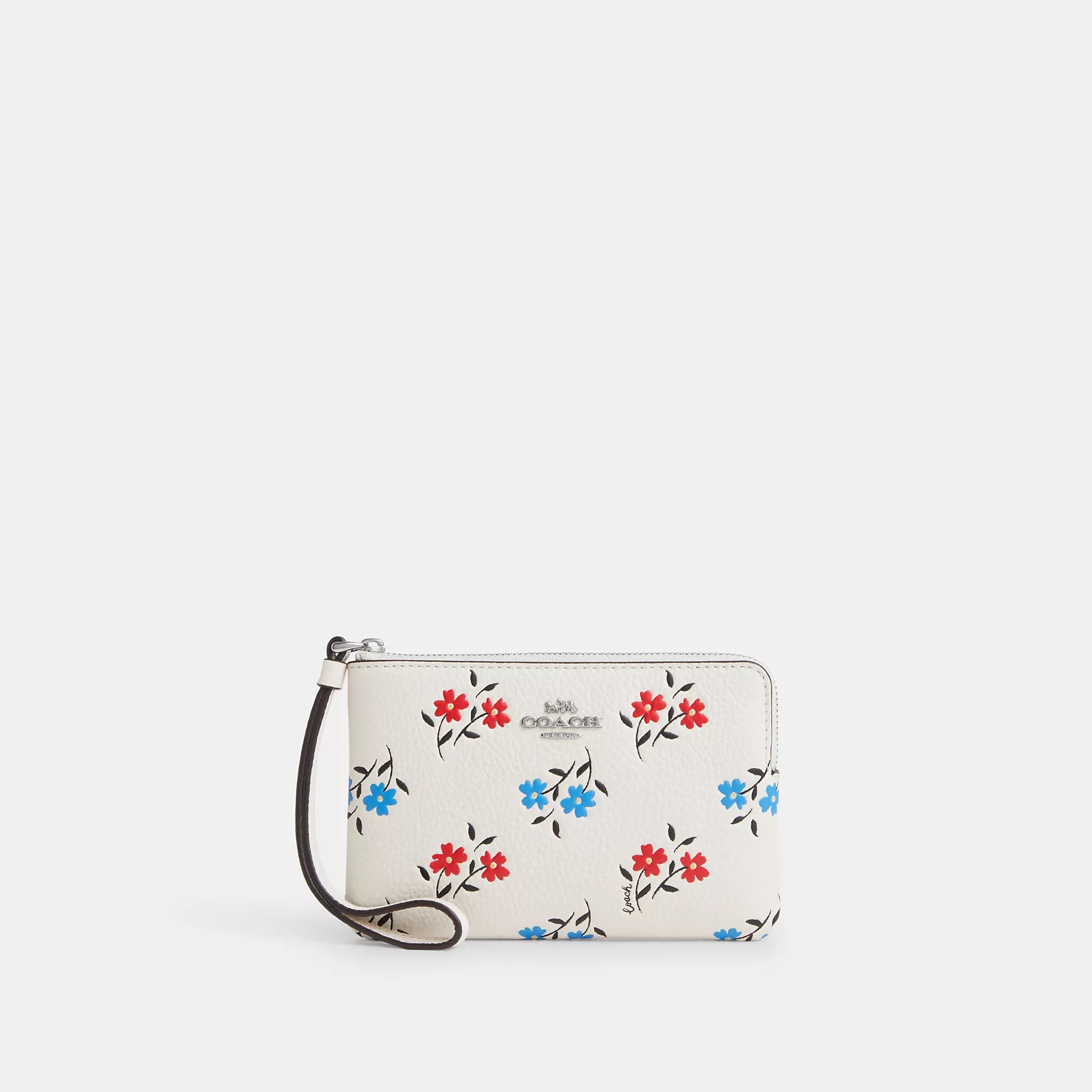 Coach Outlet Corner Zip Wristlet With Floral Print