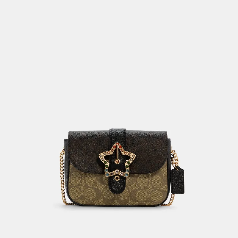 Coach Outlet Gemma Crossbody In Blocked Signature Canvas With Star Buckle