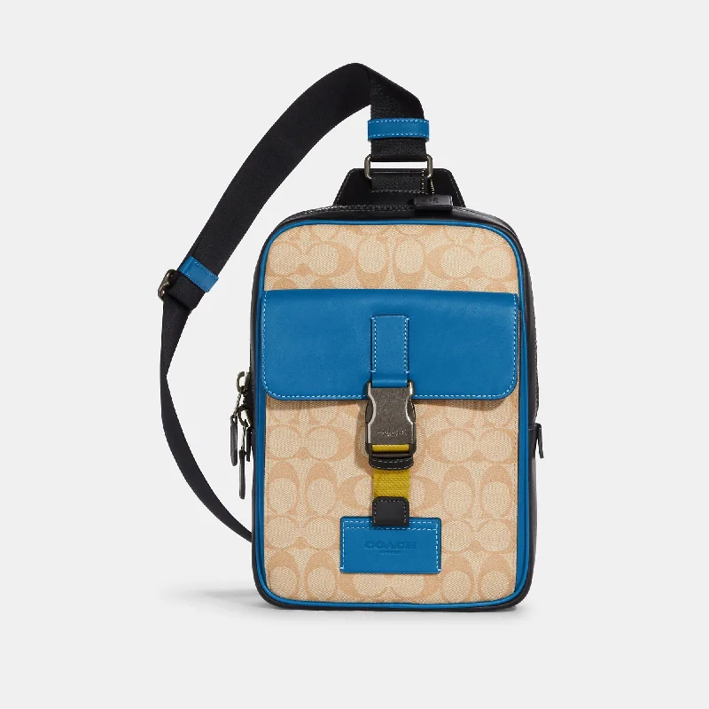 Coach Outlet Track Pack In Colorblock Signature Canvas