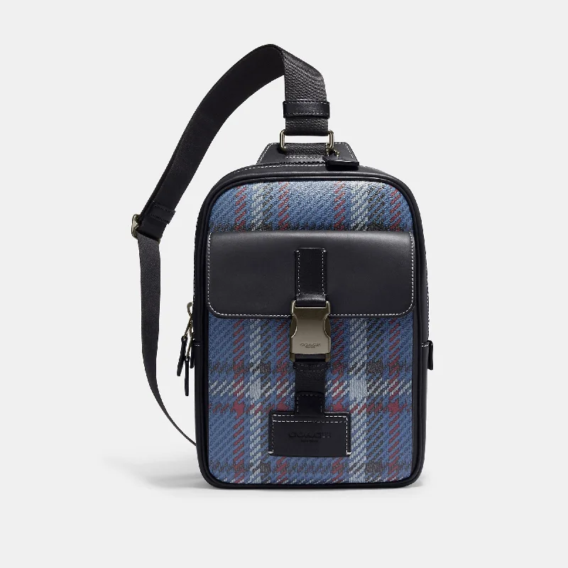 Coach Outlet Track Pack With Plaid Print