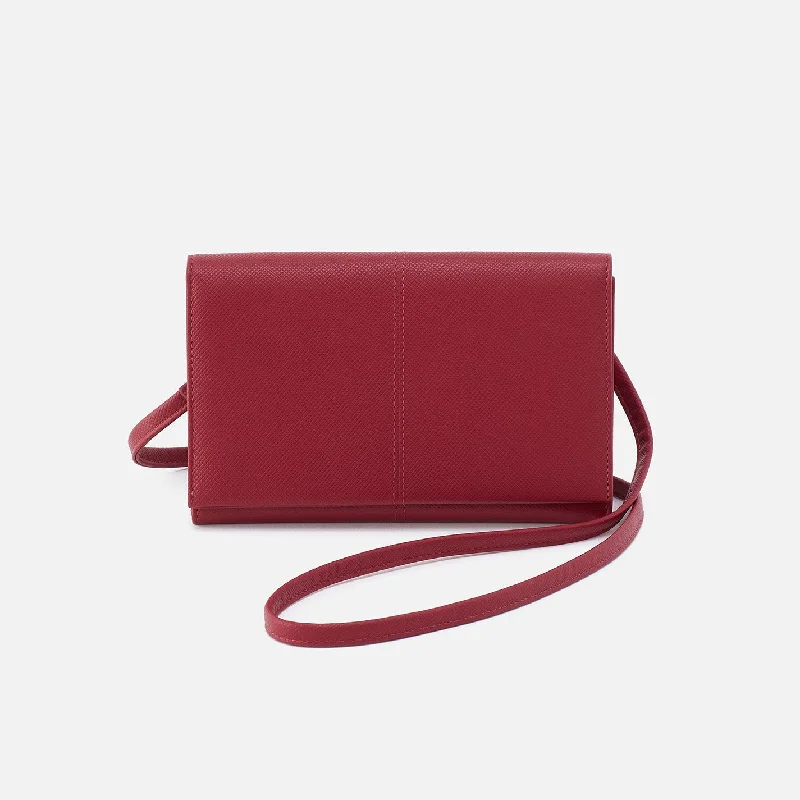 Essential Wallet Crossbody In Soft Saffiano Leather - Cranberry