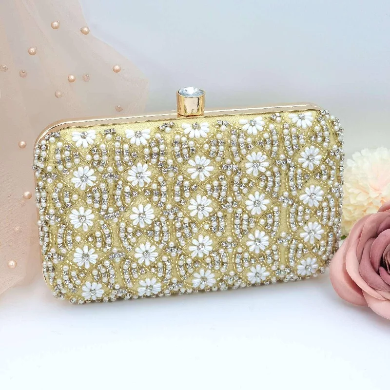 GOLD Pearl Shaheen Clutch