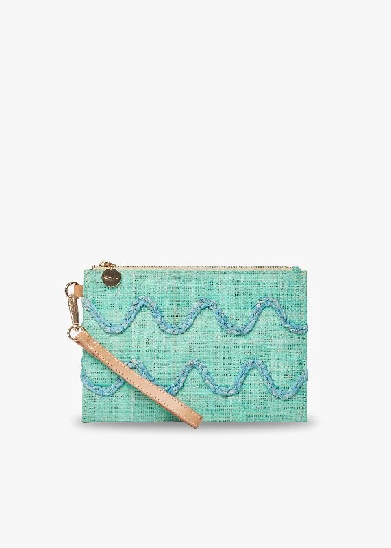 Irma Straw Pouch Wristlet Bag