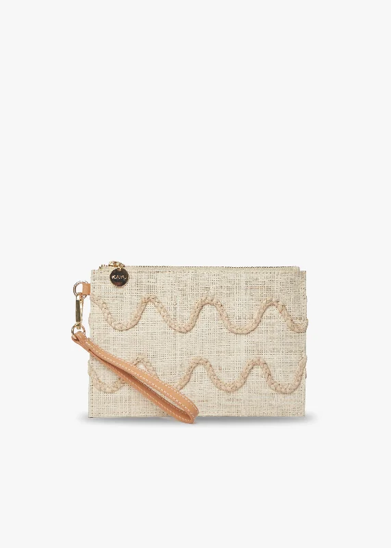 Irma Straw Pouch Wristlet Bag