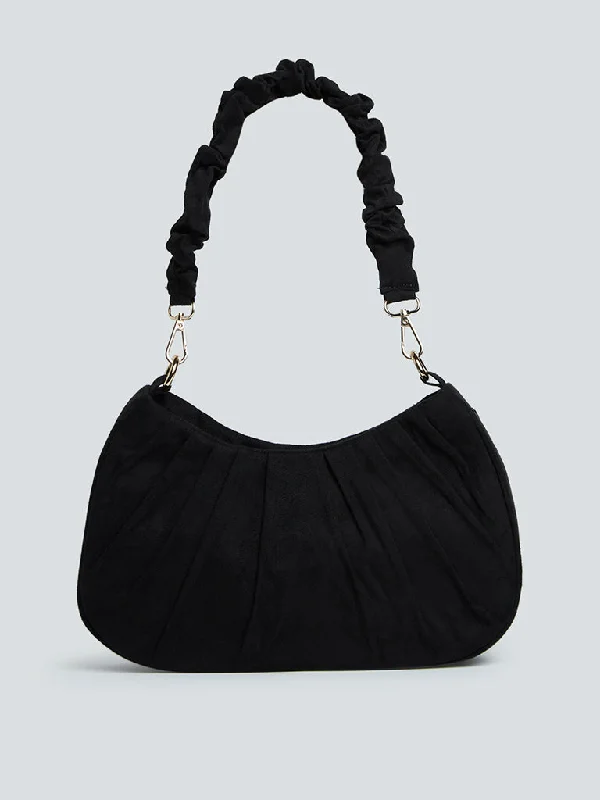 LOV Black Suede Hand Bag