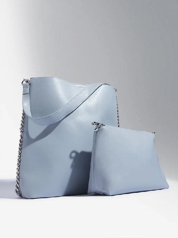 LOV Blue Tote Bag with Pouch