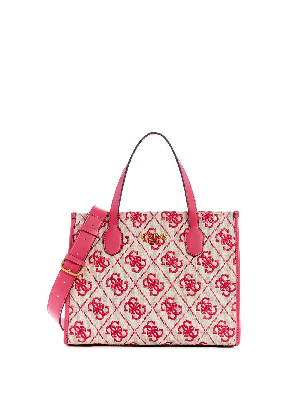 Magenta Logo Silvana Canvas Tote Bag