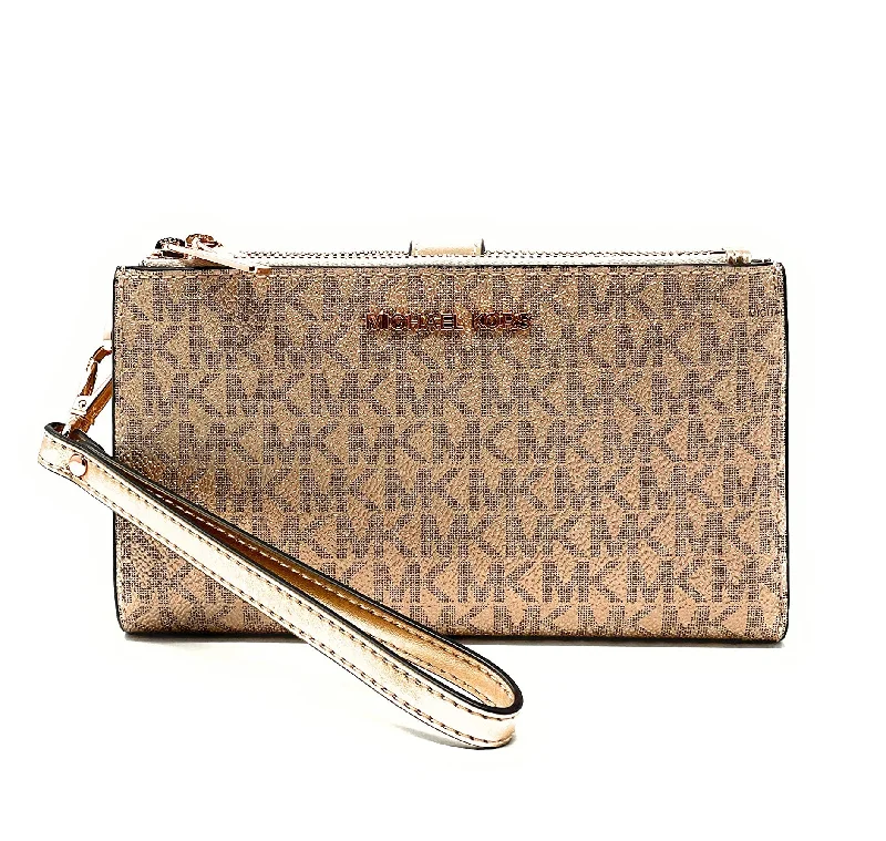 Michael Kors Jet Set Travel MK Signature Double Zi hone Case Wristlet Wallet