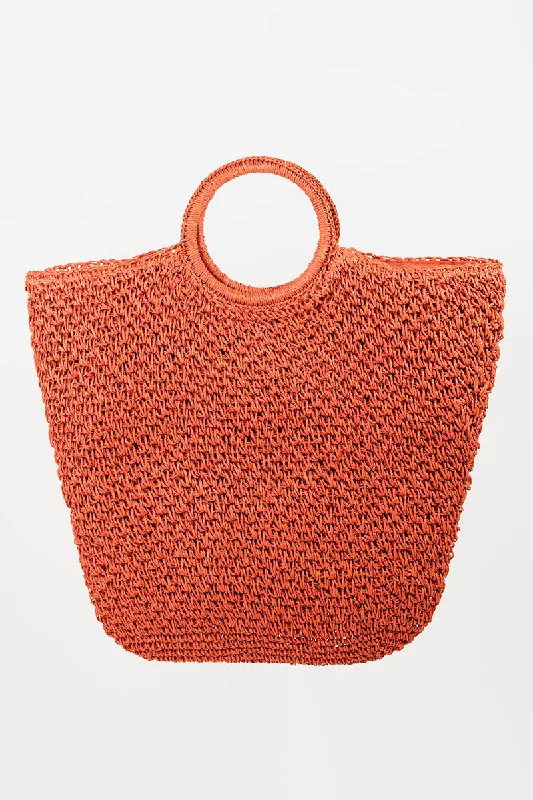 Round Handle Knitted Tote Bag