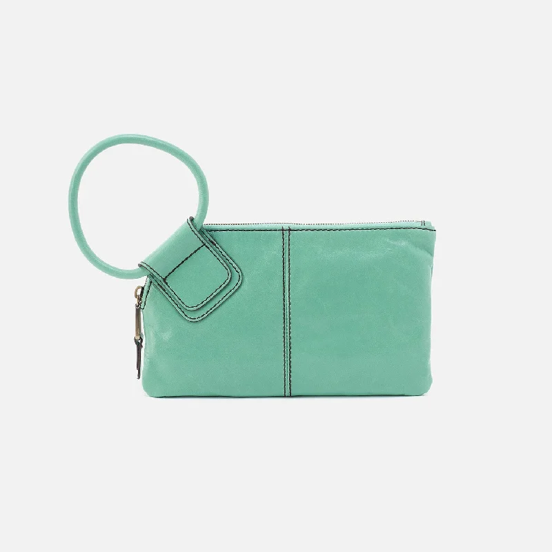 Sable Wristlet in Polished Leather - Seaglass