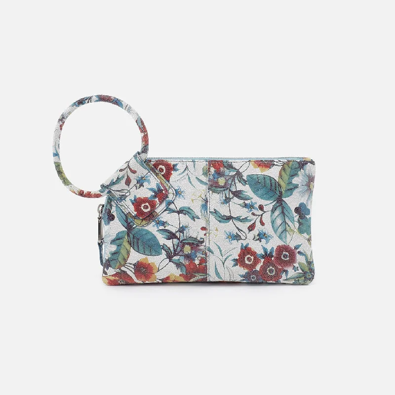 Sable Wristlet in Printed Leather - Botanic Print