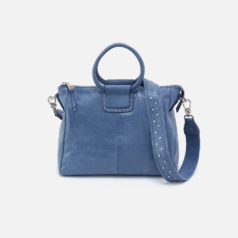 Sheila Medium Satchel in Buffed Leather - Azure