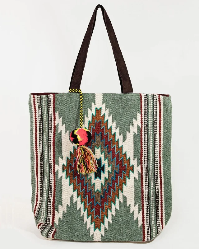 Square Boho Design Tote Shoulder Bag