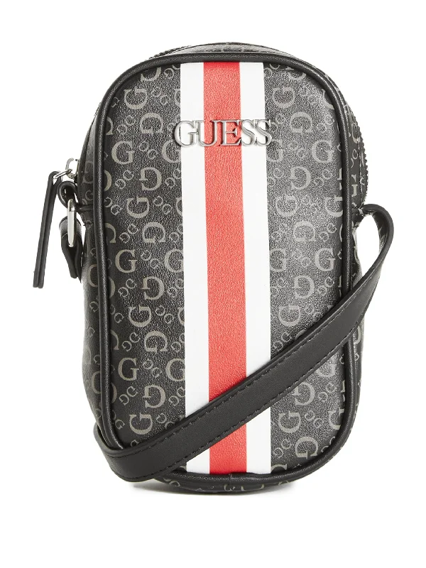 Striped Logo Print Crossbody