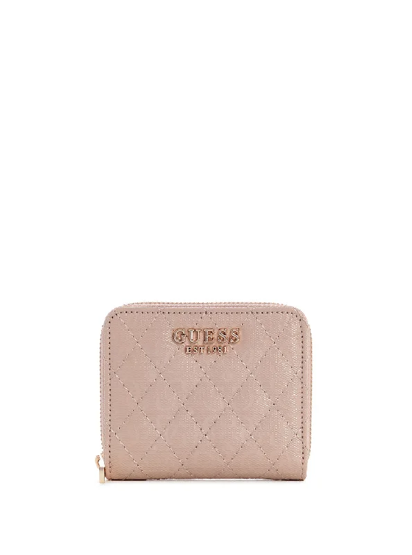 Taupe Logo Yarmilla Small Zip Wallet