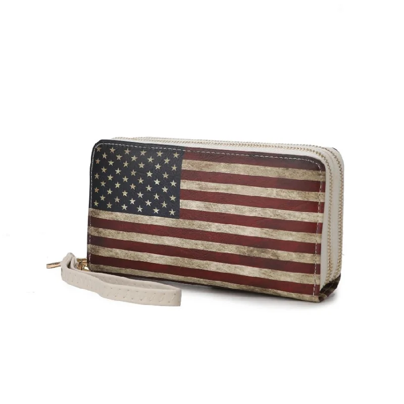 Uriel Vegan Leather Women’s FLAG Wristlet Wallet