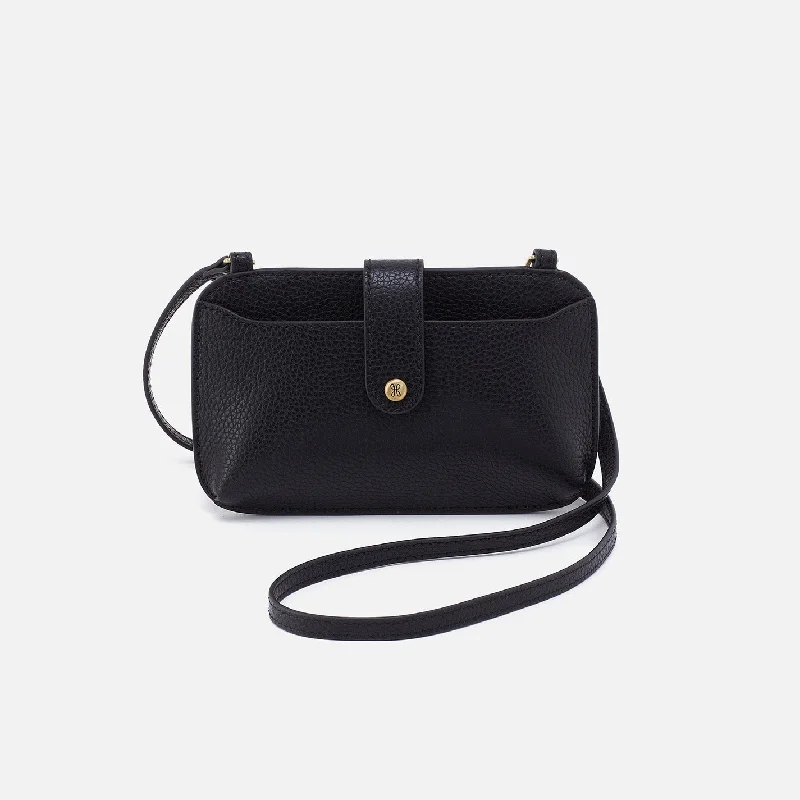 Vida Phone Crossbody In Micro Pebbled Leather - Black