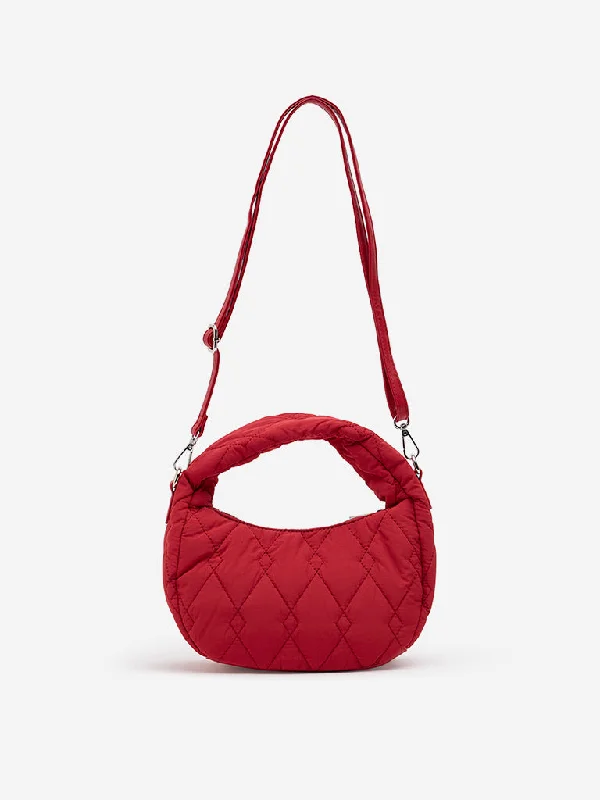 Westside Accessories Red Quilted Baguette Bag